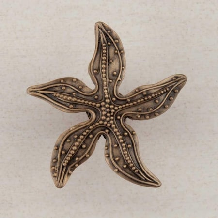 Acorn Mfg Artisan Collection Beaded Starfish Knob, Museum Gold DPNGP